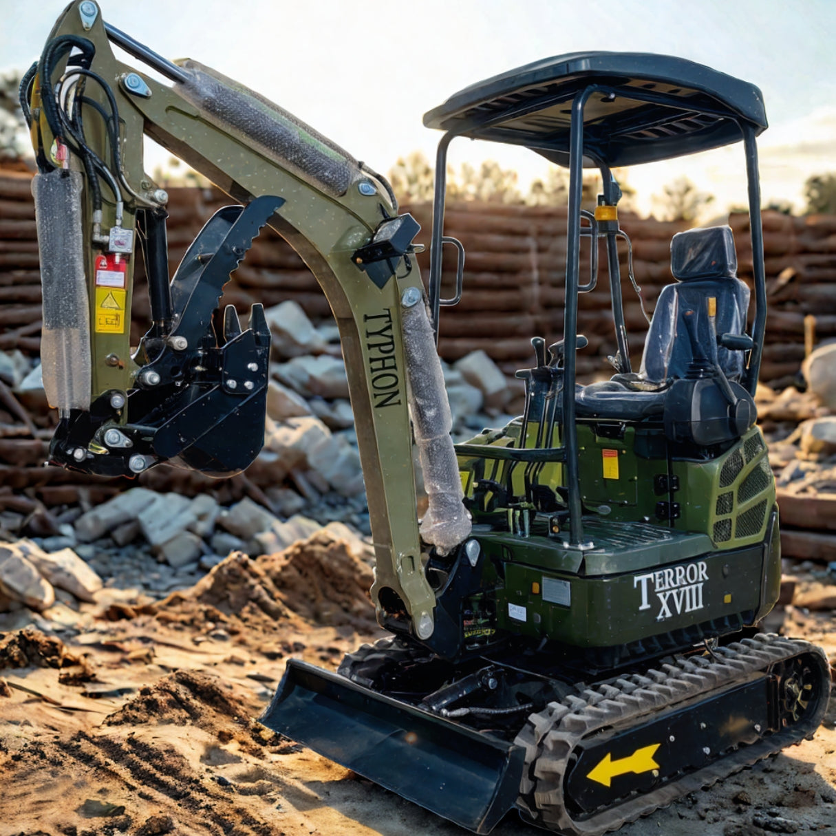 2025 4,000 lb TYPHON TERROR XVIII Mini Excavator Rubber Track with Kubota Diesel Engine USA