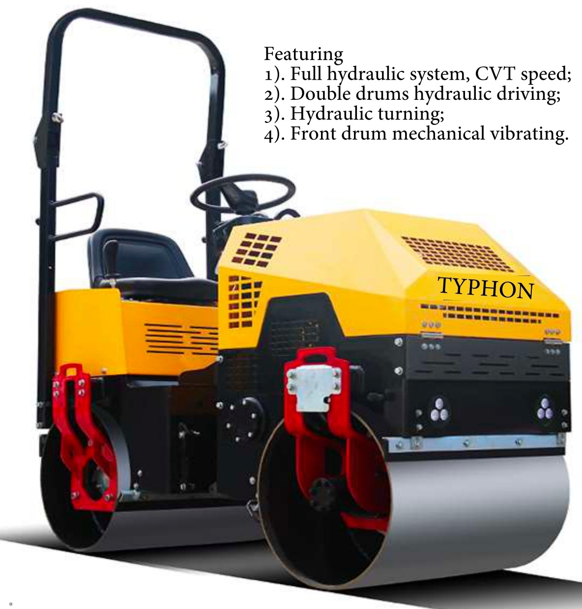 TYPHON FURY 1 Ton Vibratory Compactor Asphalt Roller - New Excavator For Sale