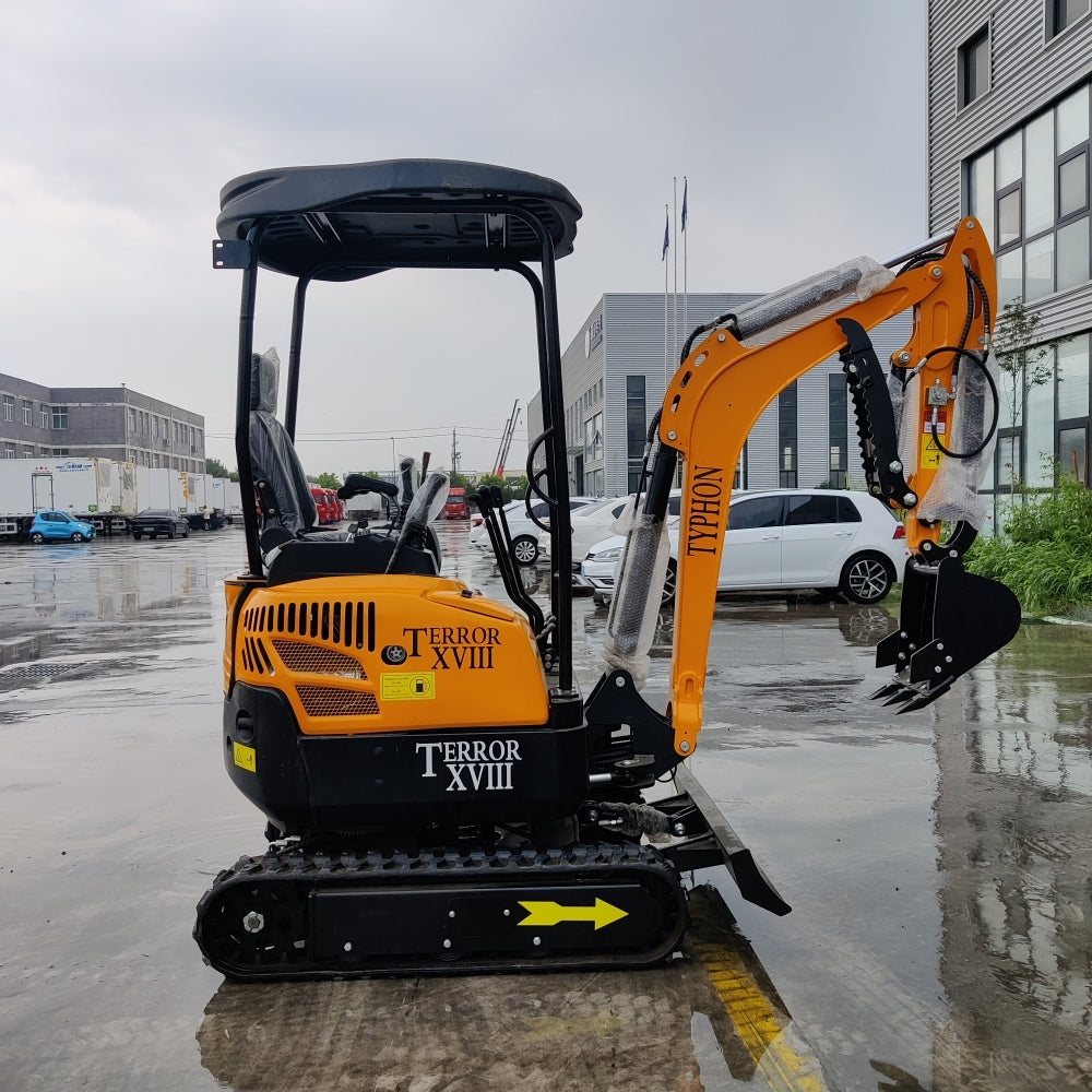 TYPHON TERROR XVIII Mini Excavator – 4000lbs Digger with 0.03 cbm Bucket - New Excavator For Sale