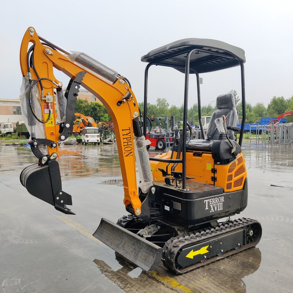TYPHON TERROR XVIII Mini Excavator – 4000lbs Digger with 0.03 cbm Bucket - New Excavator For Sale