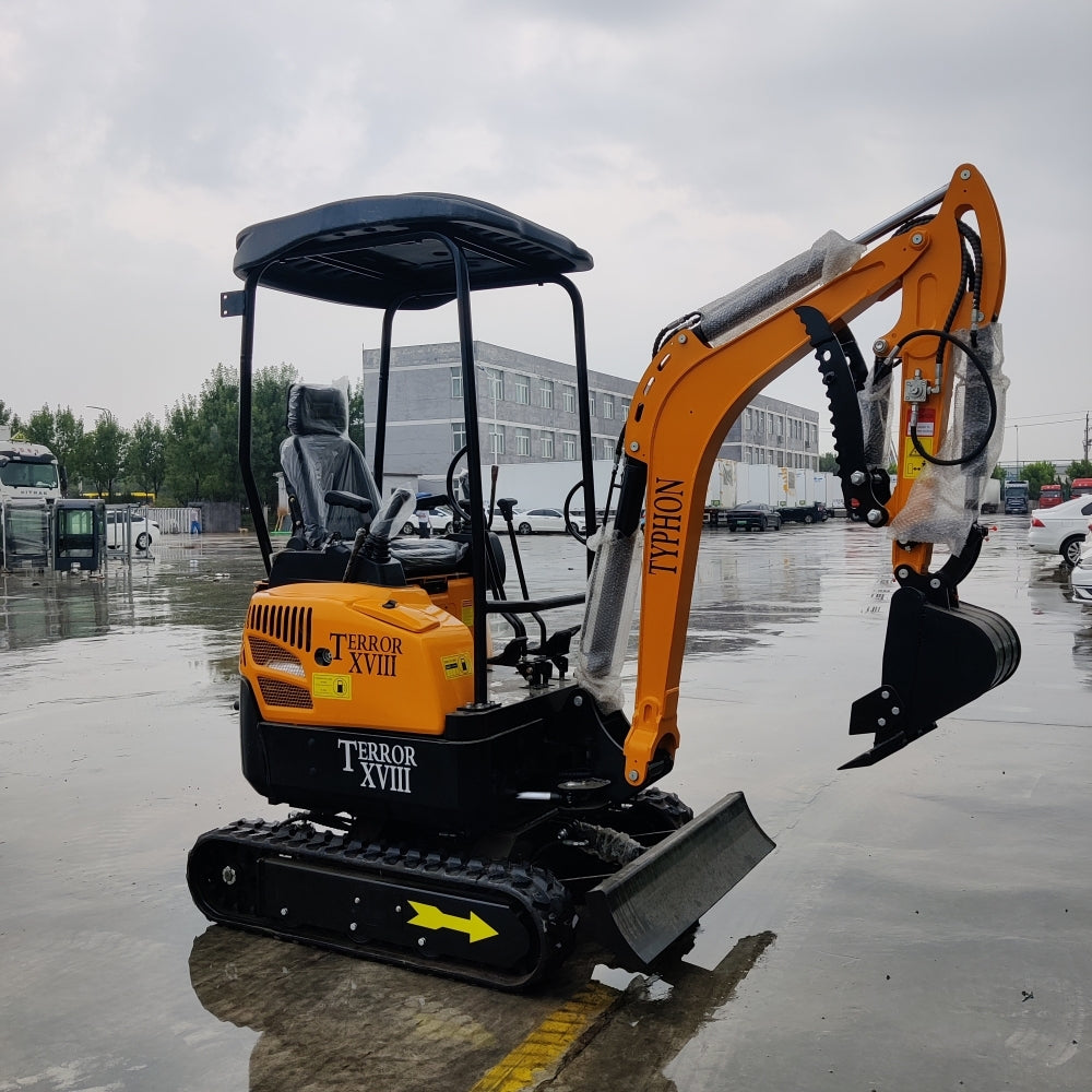 TYPHON TERROR XVIII Mini Excavator – 4000lbs Digger with 0.03 cbm Bucket - New Excavator For Sale