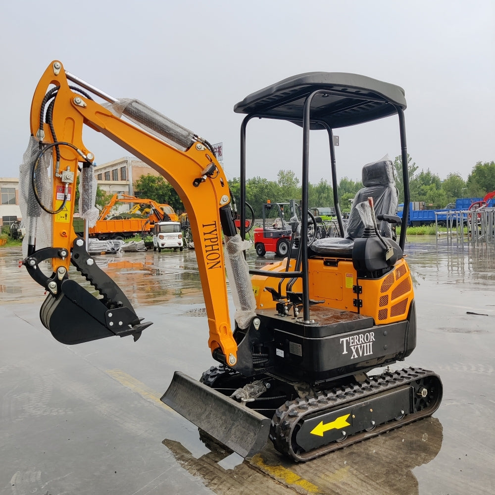 TYPHON TERROR XVIII Mini Excavator – 4000lbs Digger with 0.03 cbm Bucket - New Excavator For Sale