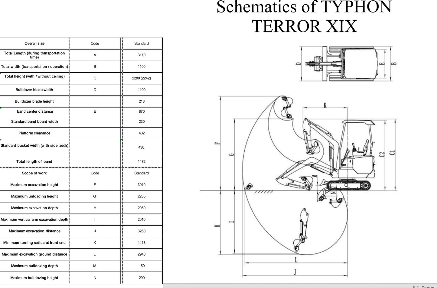 TYPHON TERROR XIX STORM Mini Excavator – 1.8 Ton Trench Digger