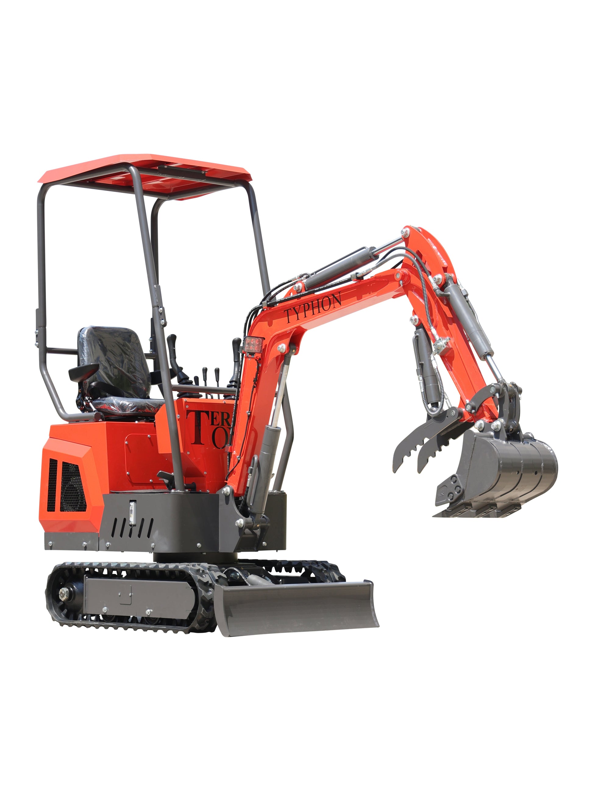 TYPHON TERROR ONE STORM Mini Excavator – 1 Ton Trench Digger with Canopy, Hydraulic Thumb Clip, Hydraulic Oil Cooler, 13.5hp B&S Engine USA - New Excavator For Sale
