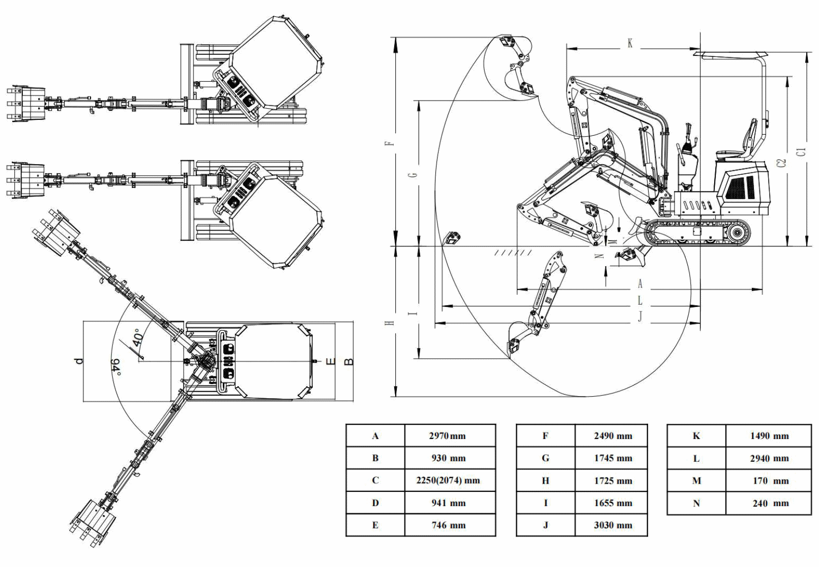 TYPHON TERROR ONE Mini Excavator – 1.1 Ton Trench Digger