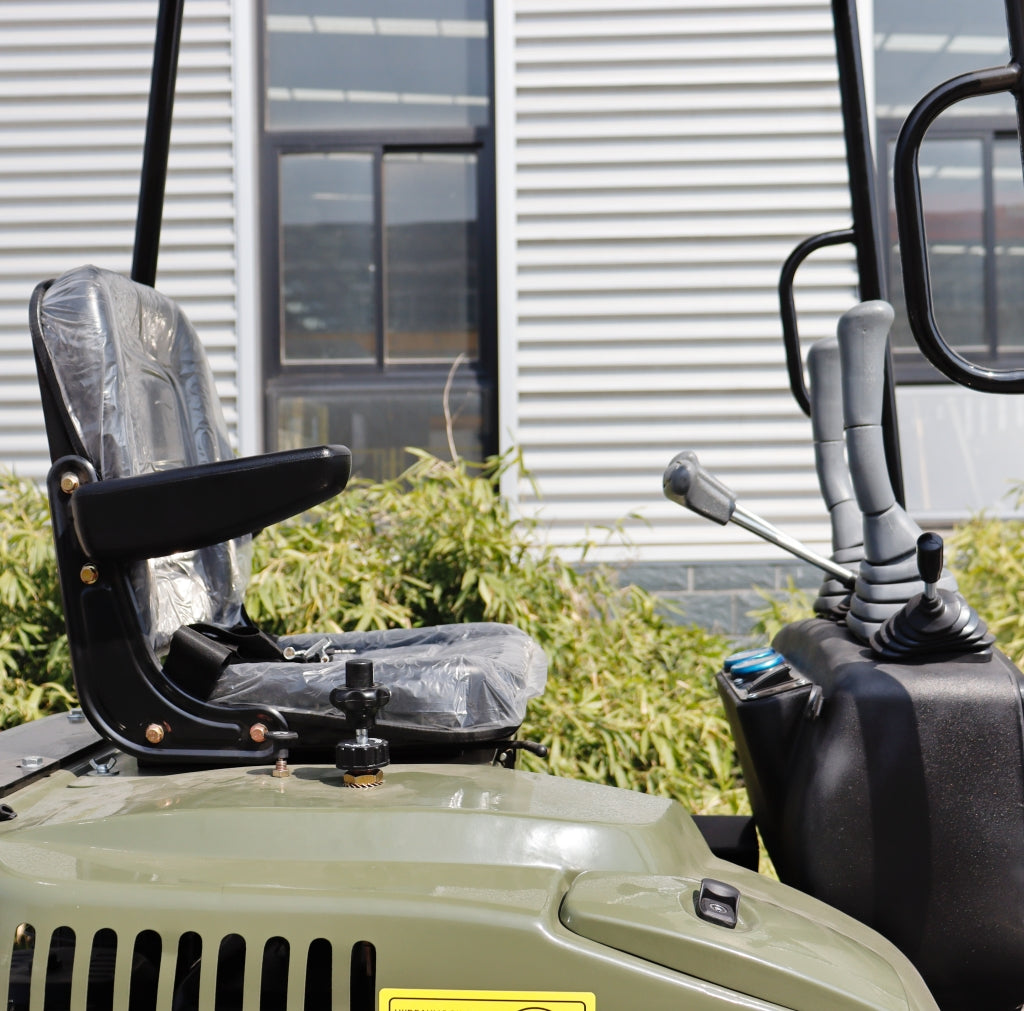 TYPHON TERROR XIII Mini Excavator – 1.3 Ton Trench Digger with Canopy, Hydraulic Thumb Clip, 13.5hp B&S Engine USA