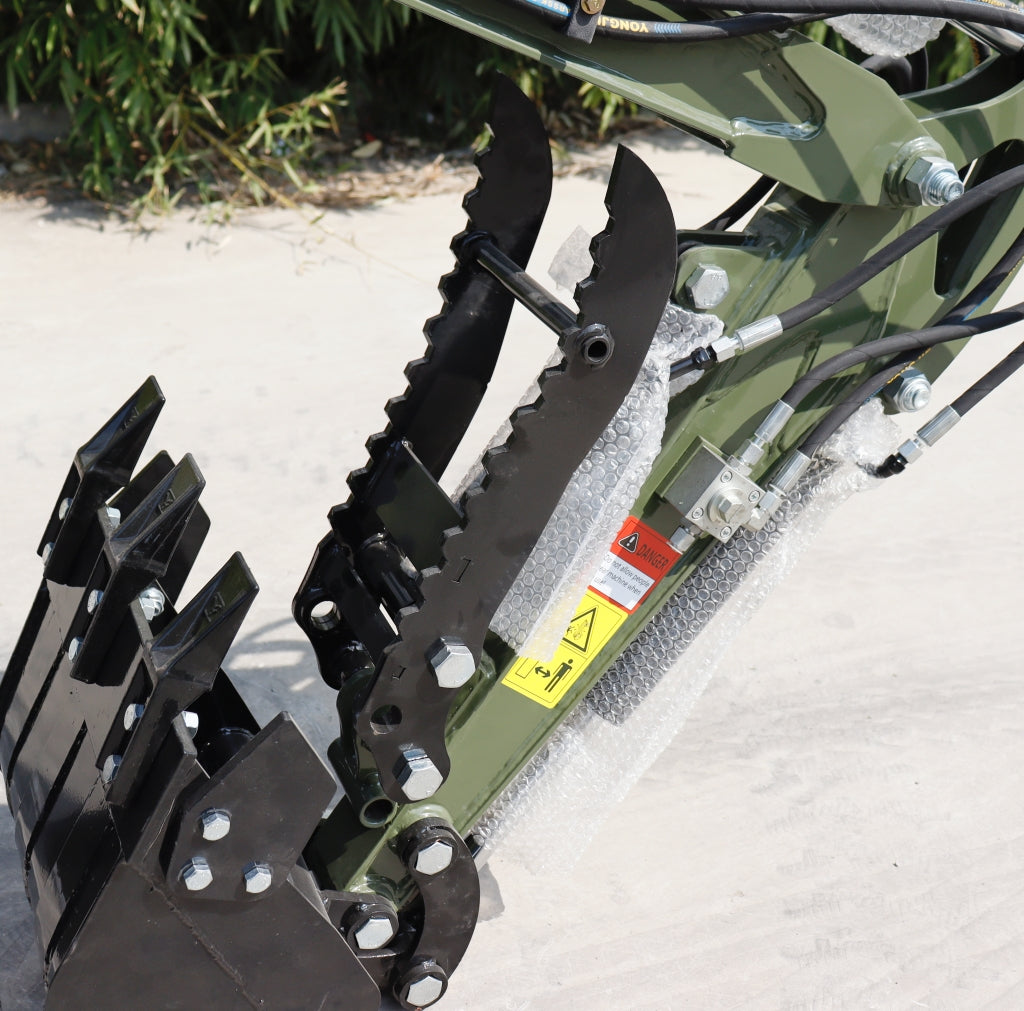 TYPHON TERROR XIII Mini Excavator – 1.3 Ton Trench Digger with Canopy, Hydraulic Thumb Clip, 13.5hp B&S Engine USA