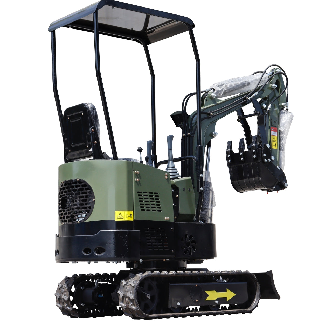 TYPHON TERROR X STORM Mini Excavator – 1 Ton Trench Digger with Canopy, Hydraulic Thumb Clip, Bucket USA