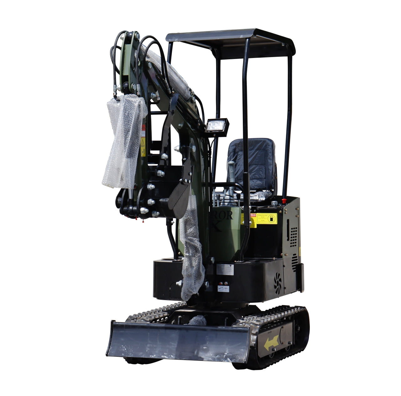 TYPHON TERROR X STORM Mini Excavator – 1 Ton Trench Digger with Canopy, Hydraulic Thumb Clip, Bucket USA