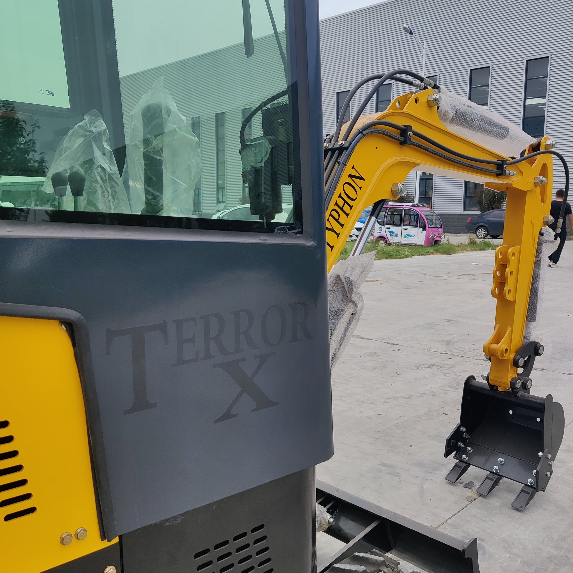 TYPHON Terror X Mini Excavator – 2,500lb Trench Digger with Cabin, 380mm Wide Bucket - New Excavator For Sale