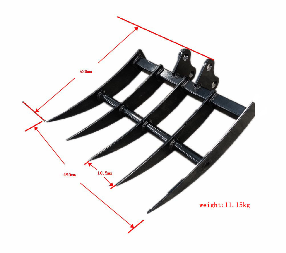 Mini Excavator Rake | Excavator Grading Rake | New Excavator For Sale