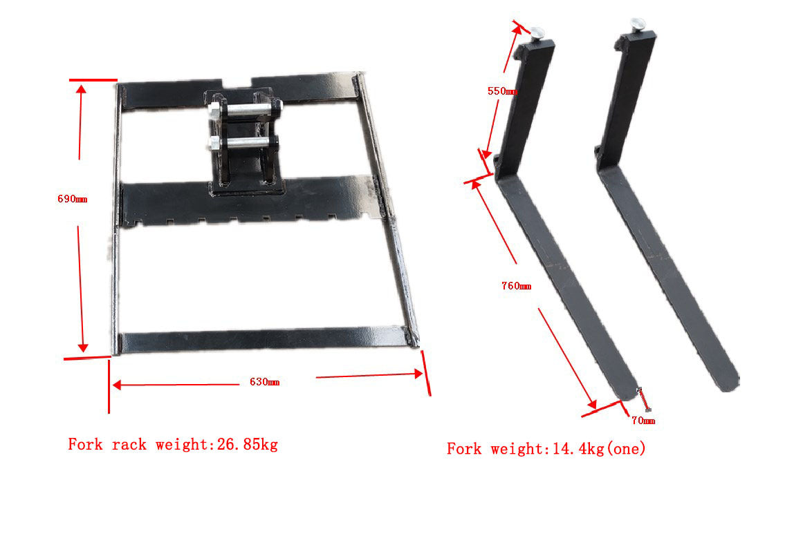 Pallet Fork: Attachment for TYPHON Mini Excavators