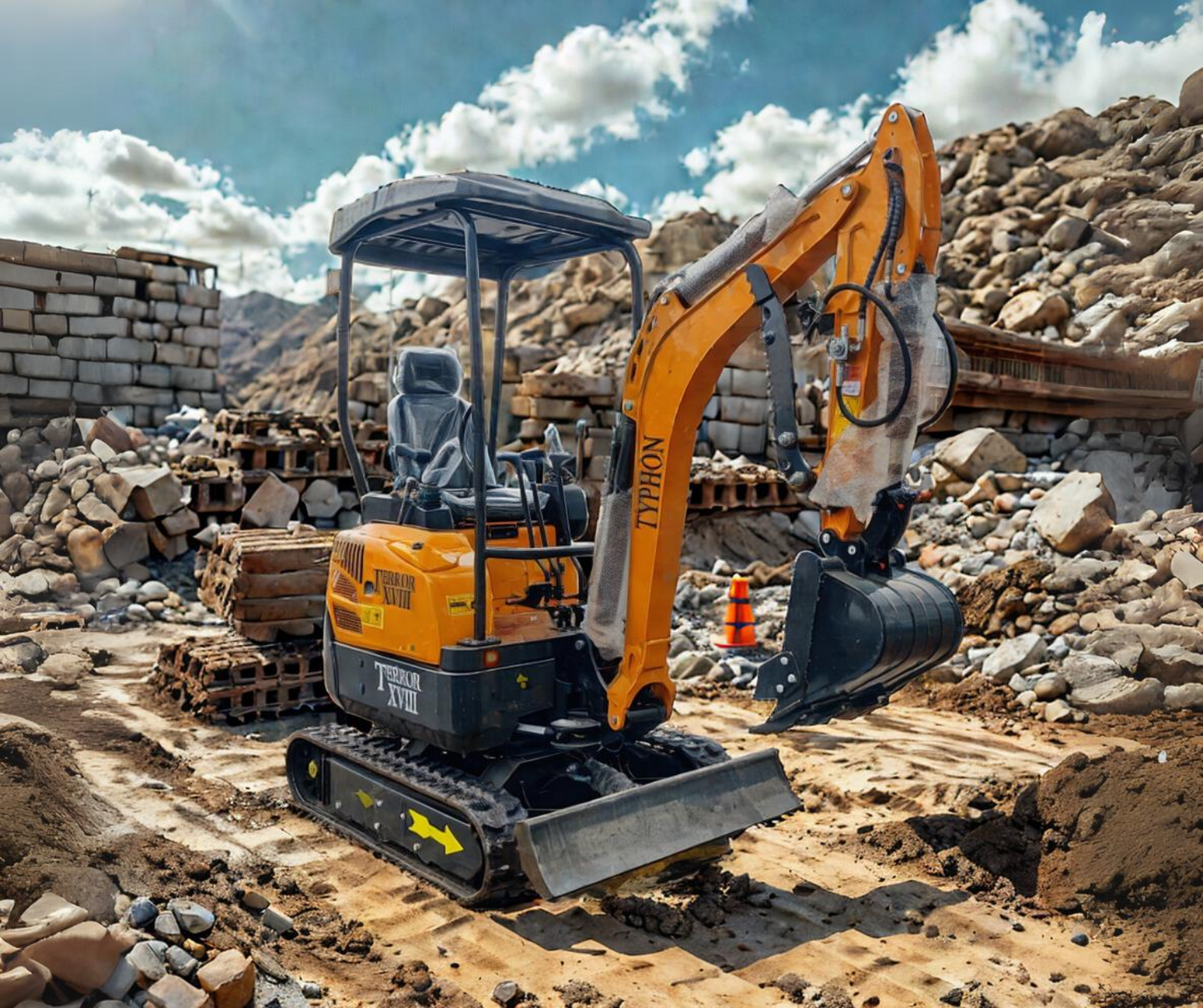 TYPHON TERROR XVIII Mini Excavator – 4000lbs Digger with 0.03 cbm Bucket