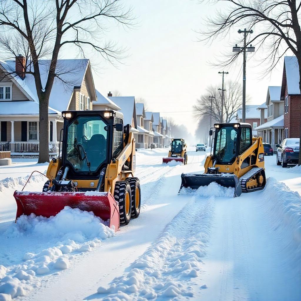 Mini skid steer snow removal