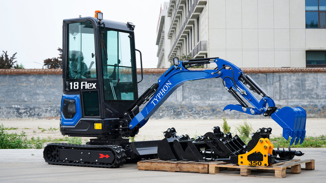 Typhon 18 Flex Pro Mini Excavator & 12 Attachments