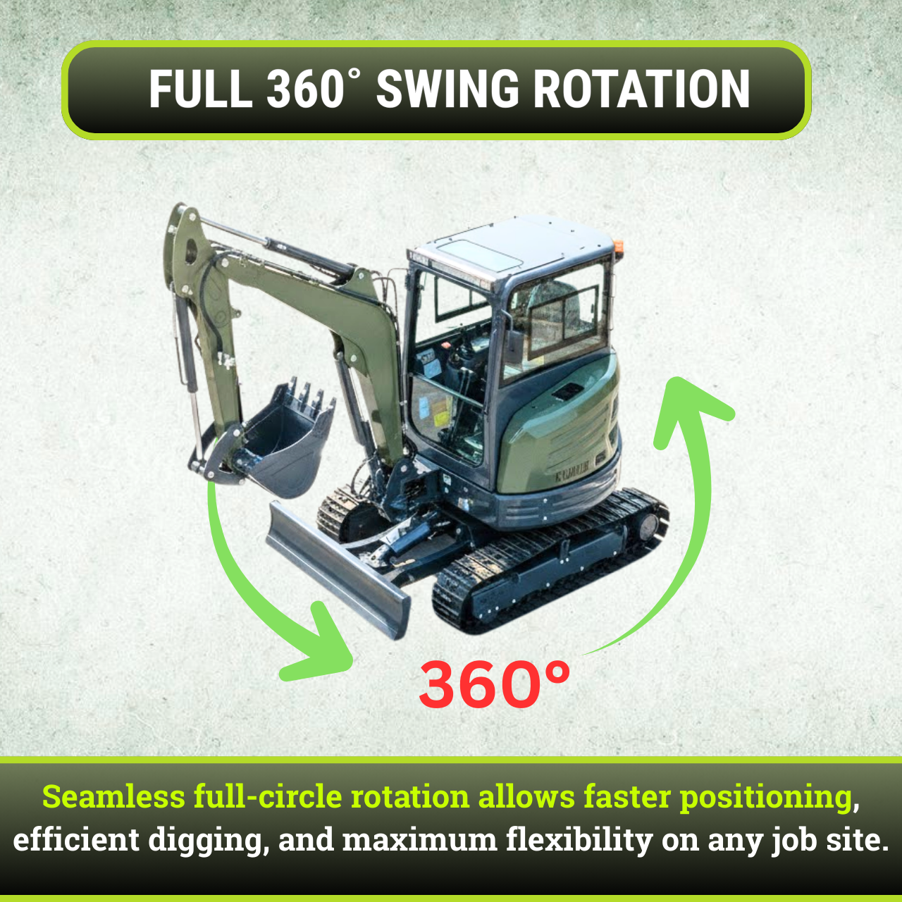 TYPHON KUVOU 4.0 mini excavator Kubota D1703 Diesel engine with 4Ton Operating Weight AC/ Heater