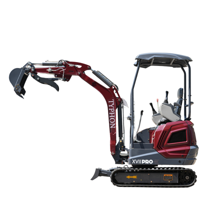 YPHON TERROR XVII PRO Mini Excavator. Powered by a Kubota D902 engine, featuring dual auxiliary hydraulics, 86-inch diging depth, and a hydraulic thumb. Free Shipping.
