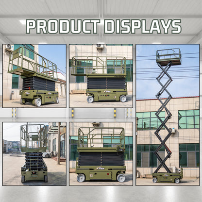 TYPHON xFlex-4046EW 2.6 Ton Electric Wheel Scissor Lift&nbsp; 40 ft Max Platform Height&nbsp; 35.4" Platform Extension