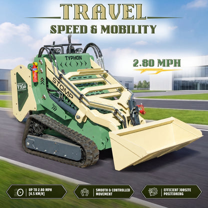 TYPHON STOMP V950 25HP Kubota Diesel Mini Skid Steer Track Loader – Konstructz Series