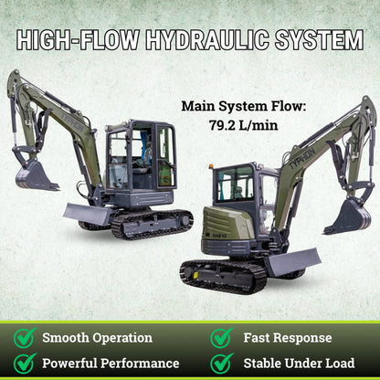 TYPHON KUVOU 4.0 mini excavator Kubota D1703 Diesel engine with 4Ton Operating Weight AC/ Heater - New Excavator For Sale