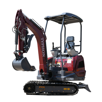 YPHON TERROR XVII PRO Mini Excavator. Powered by a Kubota D902 engine, featuring dual auxiliary hydraulics, 86-inch diging depth, and a hydraulic thumb. Free Shipping.