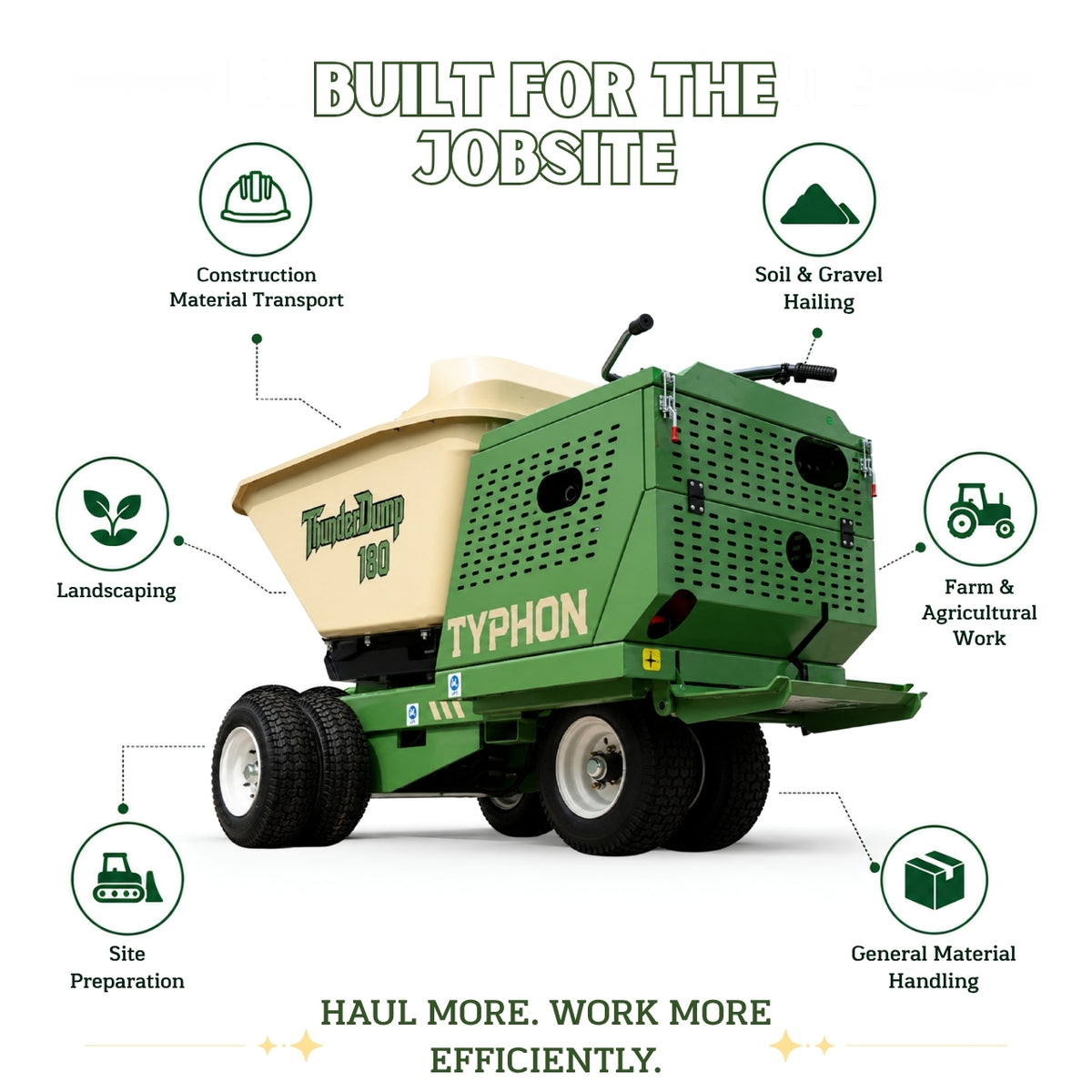TYPHON THUNDERDUMP 180 Hydraulic Wheeled Dumper – Honda GX390, 2,866 lb Max Load