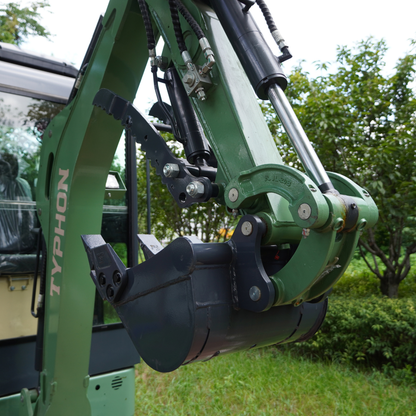 TYPHON KUVOU 2.7 - 5,300 lb Mini Excavator with Kubota D1105, Enclosed A/C & Heater Cab, Retractable Metal Tracks & Full Pilot Controls - New Excavator For Sale