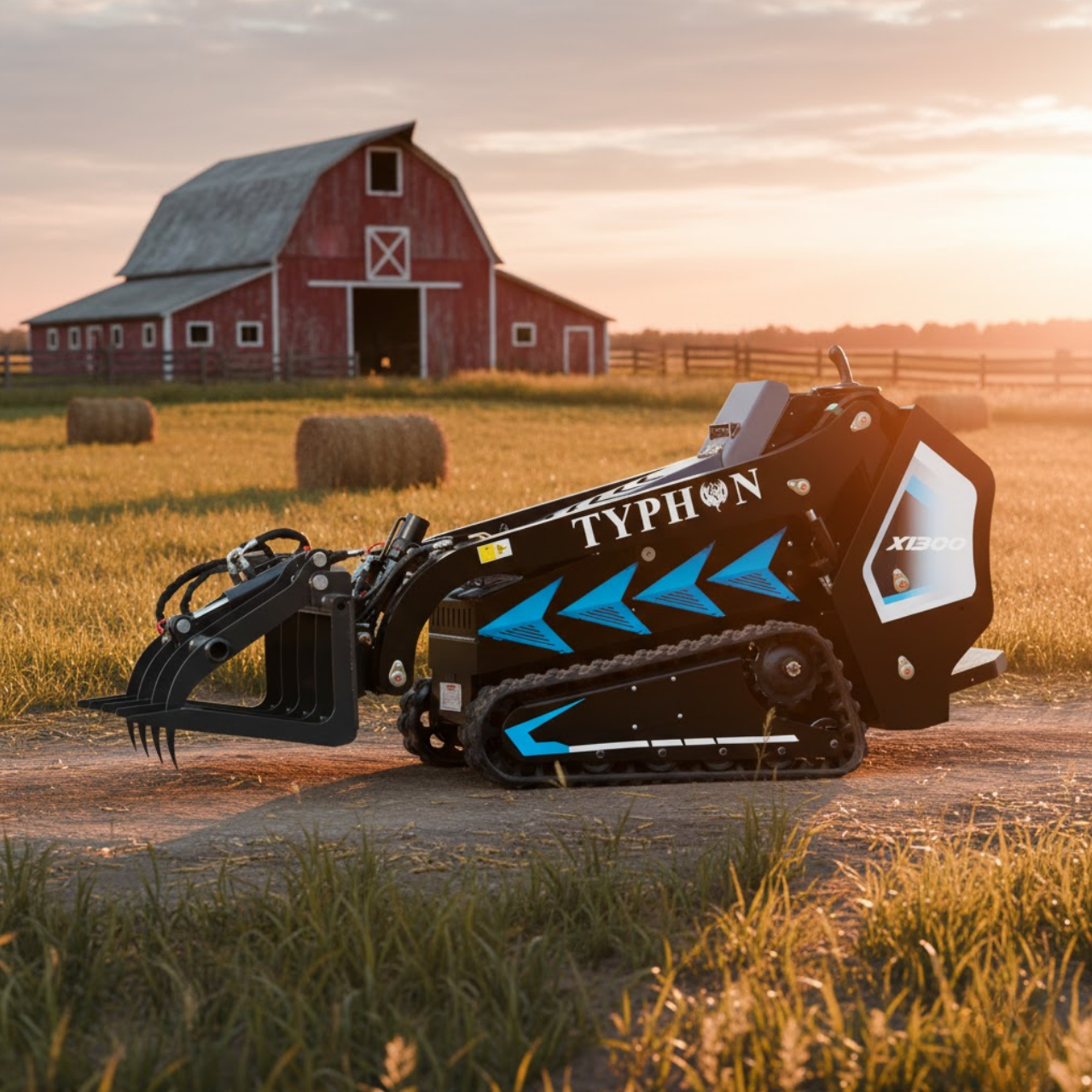 Hydraulic Log & Wood Grabber Attachment for Mini Skid Steer  Fits TYPHON STOMP X1300 & 509 - New Excavator For Sale