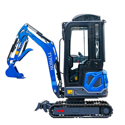 TYPHON TERROR XIX Prestige, 20.4 HP Kubota D902 4200lbs Mini Excavator with Boom Swing, Retractable Tracks, and AC/Heater Cabin - New Excavator For Sale
