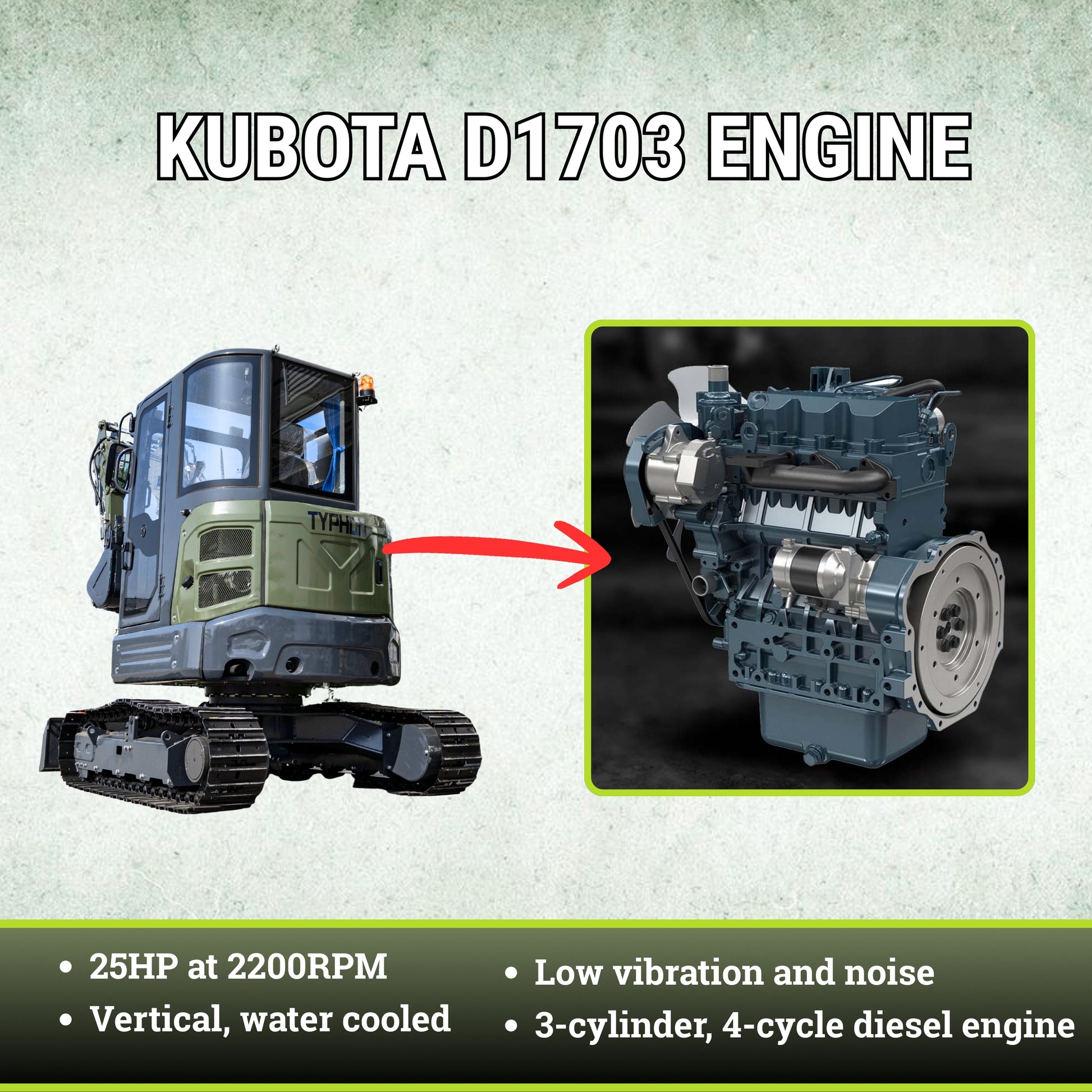 TYPHON KUVOU 4.0 mini excavator Kubota D1703 Diesel engine with 4Ton Operating Weight AC/ Heater - New Excavator For Sale