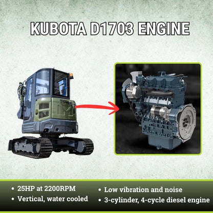 TYPHON KUVOU 4.0 mini excavator Kubota D1703 Diesel engine with 4Ton Operating Weight AC/ Heater - New Excavator For Sale