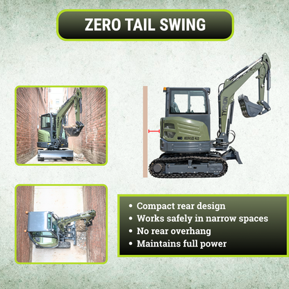 TYPHON KUVOU 4.0 mini excavator Kubota D1703 Diesel engine with 4Ton Operating Weight AC/ Heater