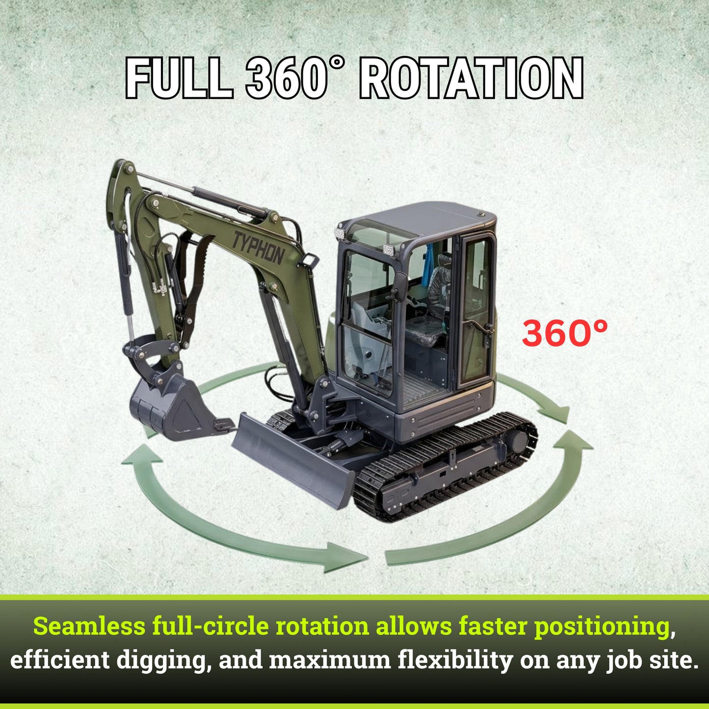 TYPHON KUVOU 4.0 mini excavator Kubota D1703 Diesel engine with 4Ton Operating Weight AC/ Heater - New Excavator For Sale