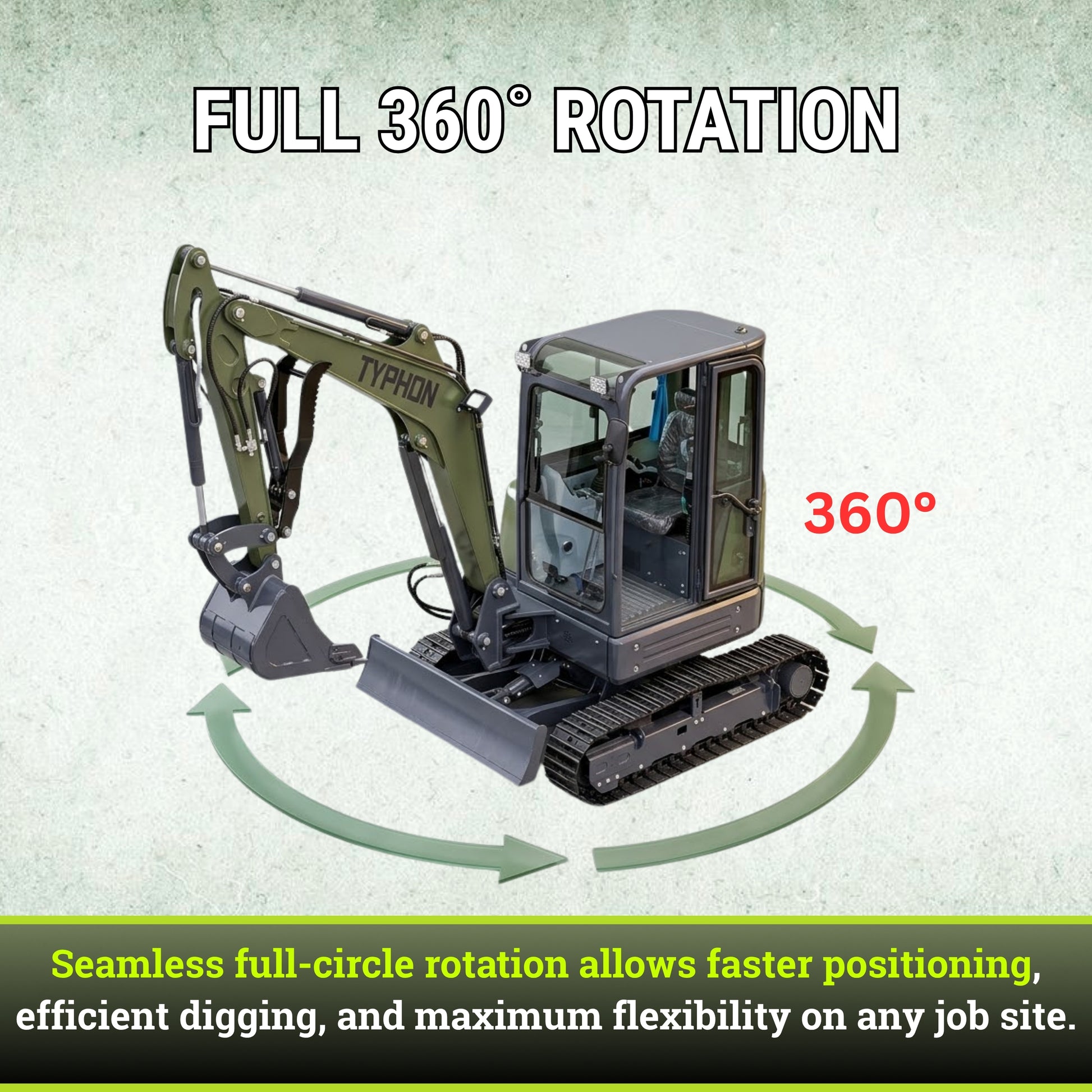 TYPHON KUVOU 4.0 mini excavator Kubota D1703 Diesel engine with 4Ton Operating Weight AC/ Heater - New Excavator For Sale