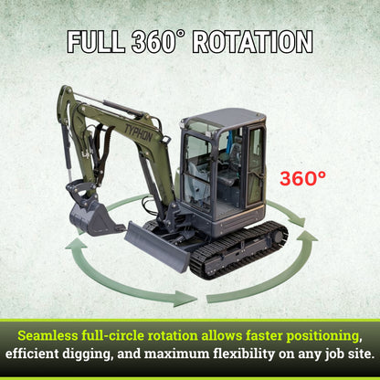TYPHON KUVOU 4.0 mini excavator Kubota D1703 Diesel engine with 4Ton Operating Weight AC/ Heater - New Excavator For Sale