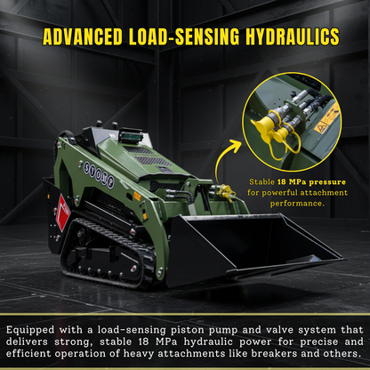 TYPHON Stomp V1000 Skid steer Loader24HP Kubota D1105 water-cooled Diesel Pilot control LED