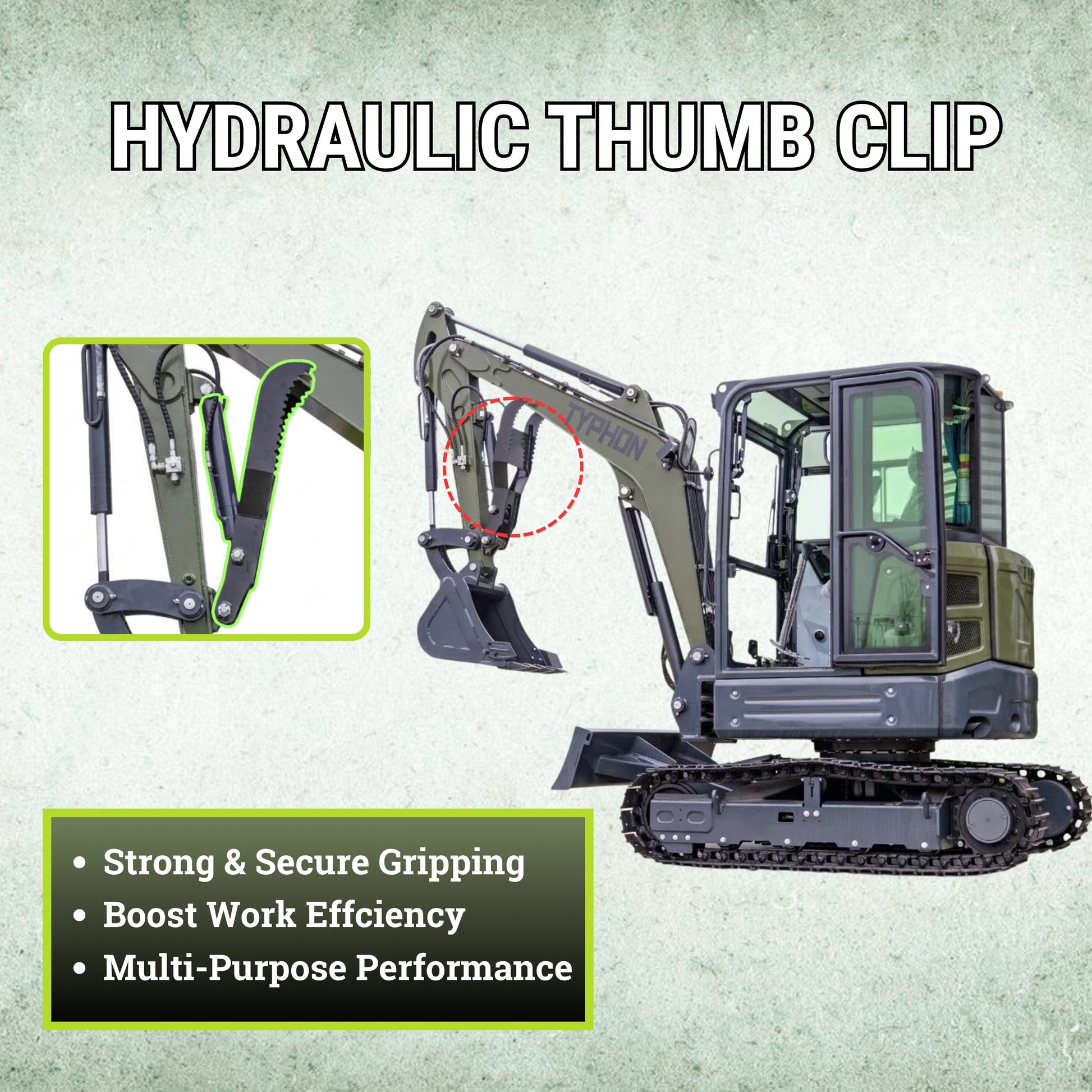 TYPHON KUVOU 4.0 mini excavator Kubota D1703 Diesel engine with 4Ton Operating Weight AC/ Heater - New Excavator For Sale