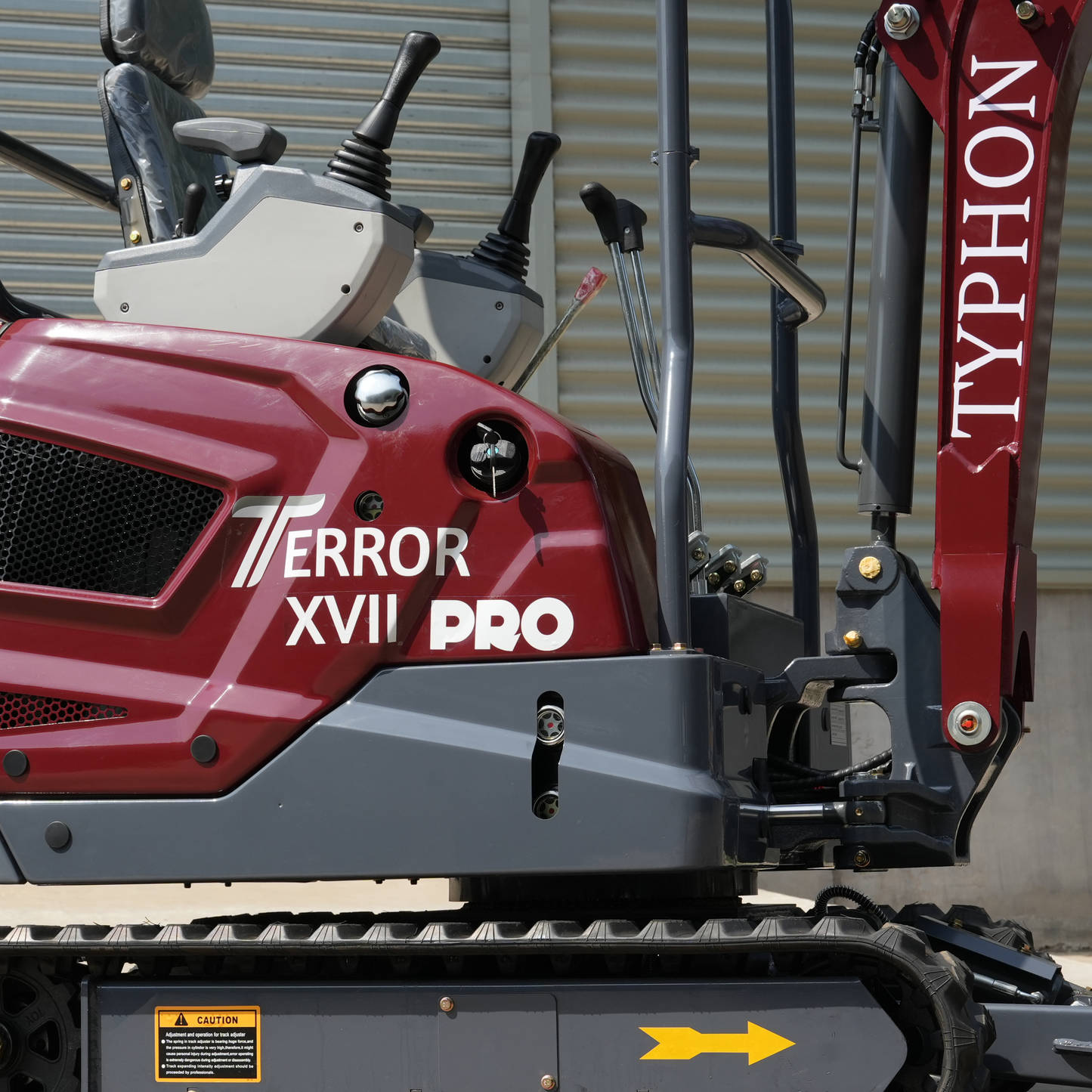 YPHON TERROR XVII PRO Mini Excavator. Powered by a Kubota D902 engine, featuring dual auxiliary hydraulics, 86-inch diging depth, and a hydraulic thumb. Free Shipping.