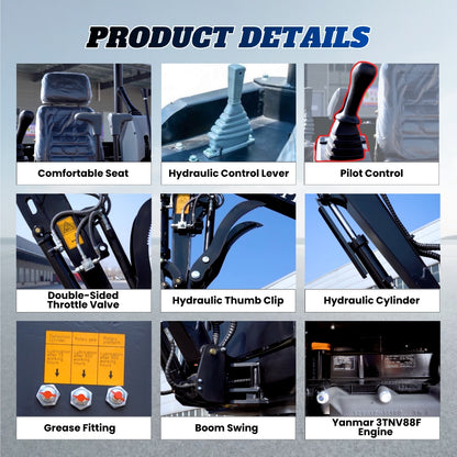 TYPHON TERROR X2 MAX 2.5Ton Mini Excavator&nbsp; Yanmar Engine, Hydraulic Oil-Cooled, Boom Swing, Retractable Tracks - New Excavator For Sale