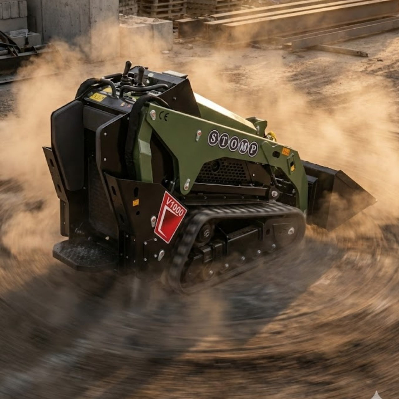 TYPHON Stomp V1000 Skid steer Loader24HP Kubota D1105 water-cooled Diesel Pilot control LED