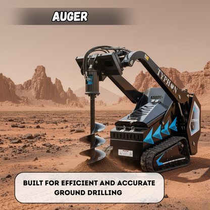 Hydraulic Earth Auger Attachment 200mm for Mini Skid Steer – TYPHON STOMP X1300 & STOMP 509 - New Excavator For Sale