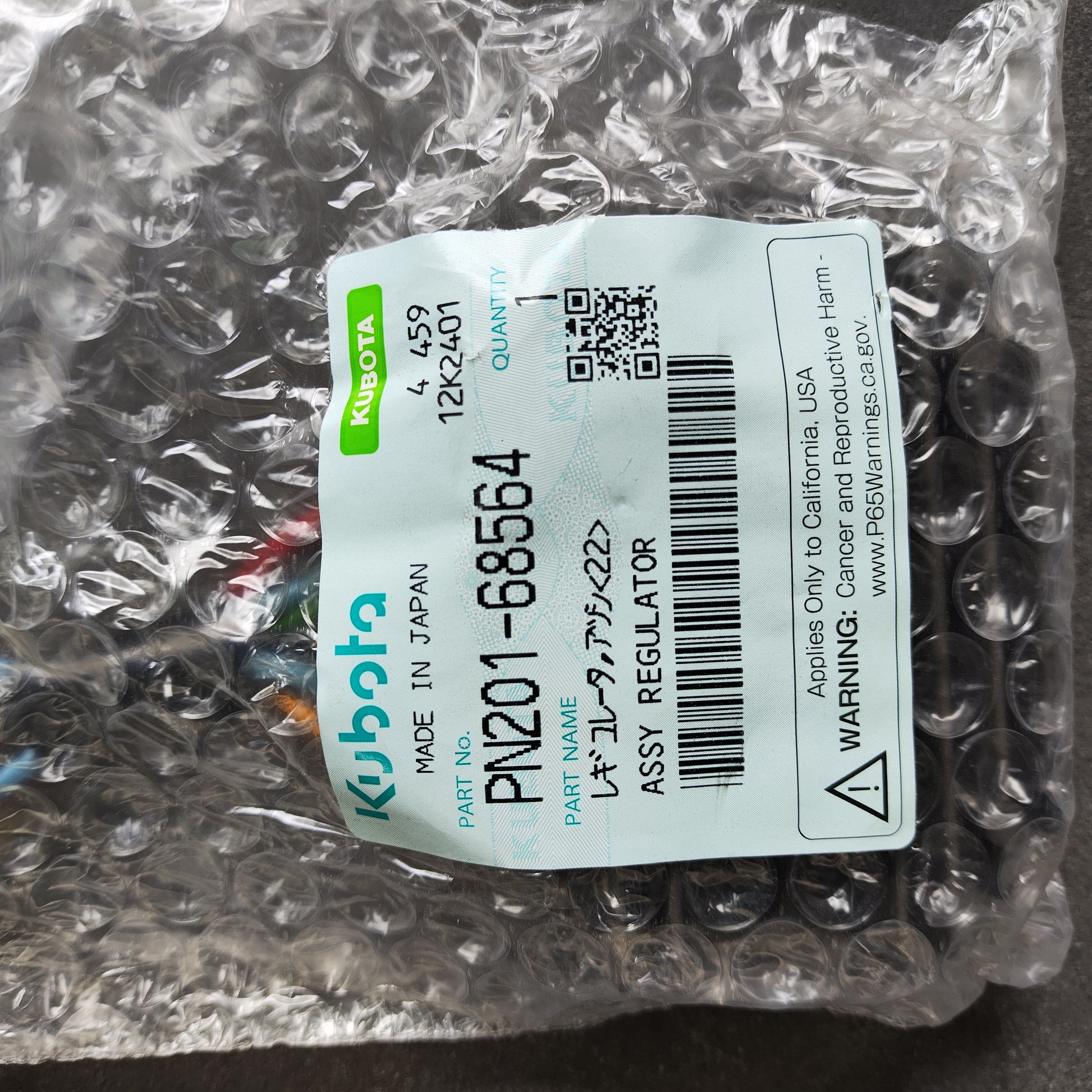 Kubota D722 Rectifier PN201-68564 Geunine