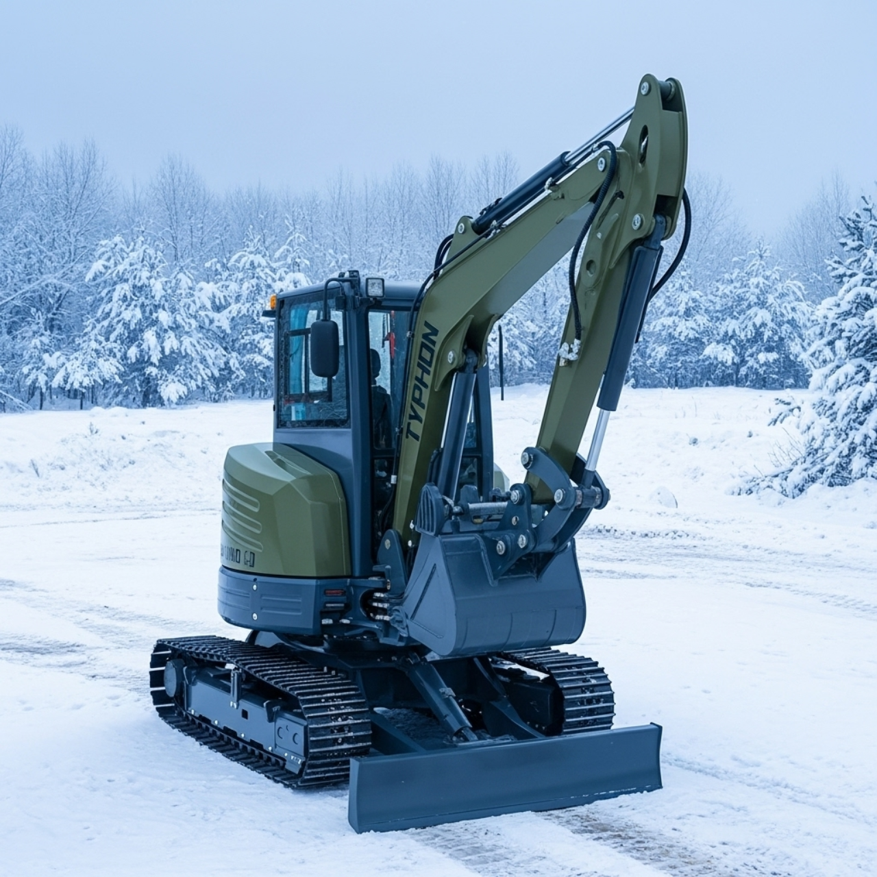 TYPHON KUVOU 4.0 mini excavator Kubota D1703 Diesel engine with 4Ton Operating Weight AC/ Heater