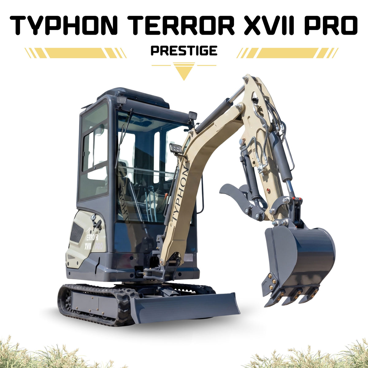 TYPHON TERROR XVII PRO Prestige Mini Excavator 20.4HP Kubota D902  Enclosed Cab