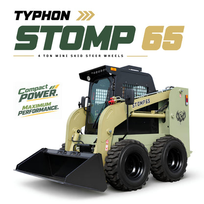 TYPHON STOMP 65 PROPACT Series Wheel Skid Steer Loader - 74 HP Cummins Diesel, Dual Hydraulics, Enclosed A/C Cab