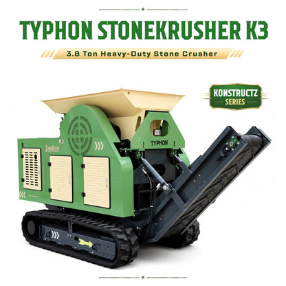 TYPHON STONEKRUSHER K3 Compact Tracked Jaw Crusher – 24.8HP Kubota Diesel  KONSTRUCTZ Series