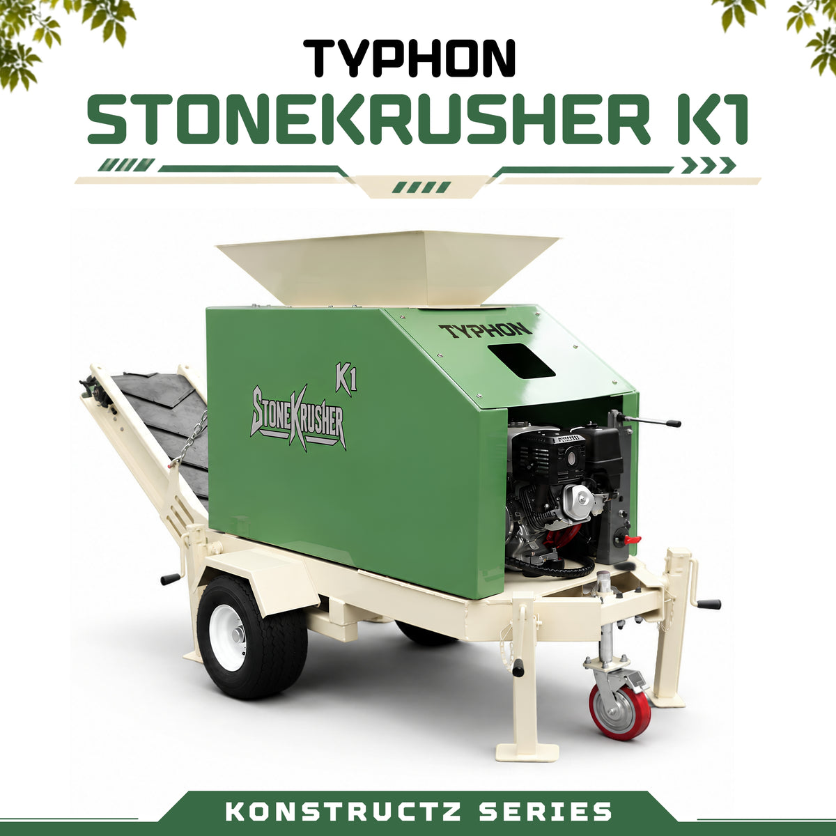 TYPHON STONEKRUSHER K1 Compact Rock Crusher 11.7 HP Honda GX390  KONSTRUCTZ SERIES