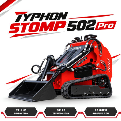 TYPHON STOMP 502 PRO Compact Track Loader - 22.1 HP Honda GX690 - 3-Pump Hydraulics - EPA Certified