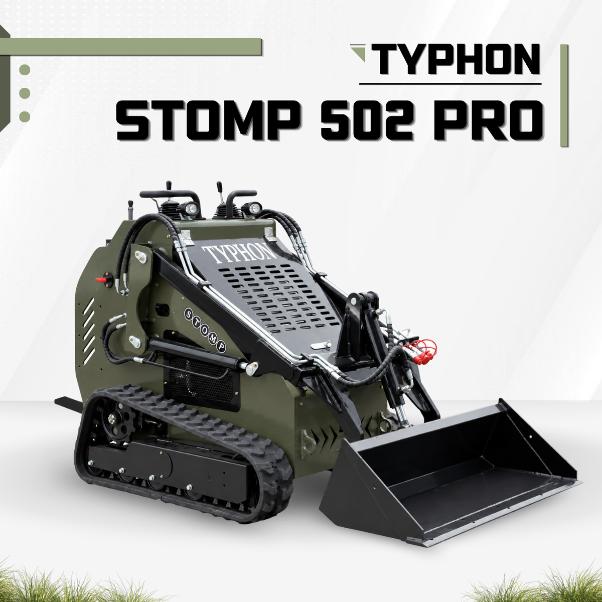 TYPHON STOMP 502 PRO Mini Skid Steer Loader - 22.1 HP Honda GX690, High-Flow Hydraulics, 992 lb Max Lift, Triangle Tracks - New Excavator For Sale
