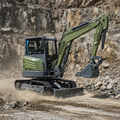 TYPHON KUVOU 4.0 mini excavator Kubota D1703 Diesel engine with 4Ton Operating Weight AC/ Heater